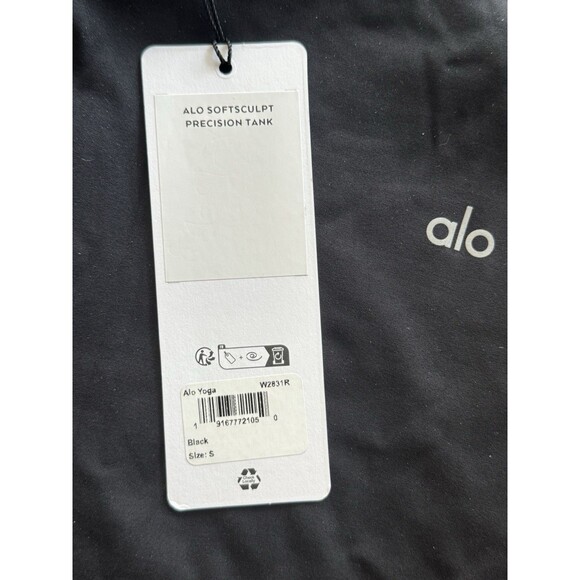 NEW Alo Yoga Softsculpt Precision Tank Top Size S - Black - Picture 2 of 4